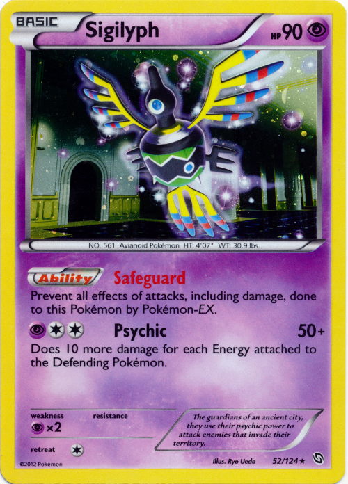 Sigilyph (52/124) (Cosmos Holo) [Black & White: Dragons Exalted] Pokémon