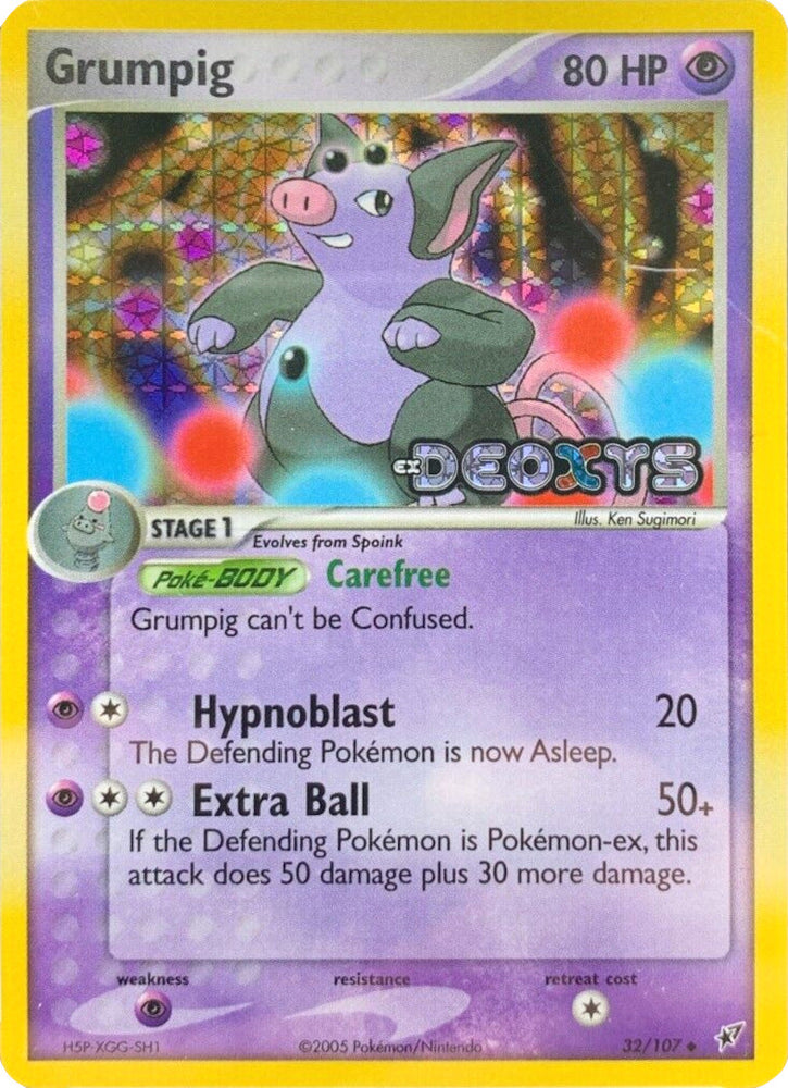 Grumpig (32/107) (Stamped) [EX: Deoxys] Pokémon