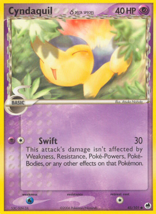 Cyndaquil (45/101) (Delta Species) [EX: Dragon Frontiers] Pokémon