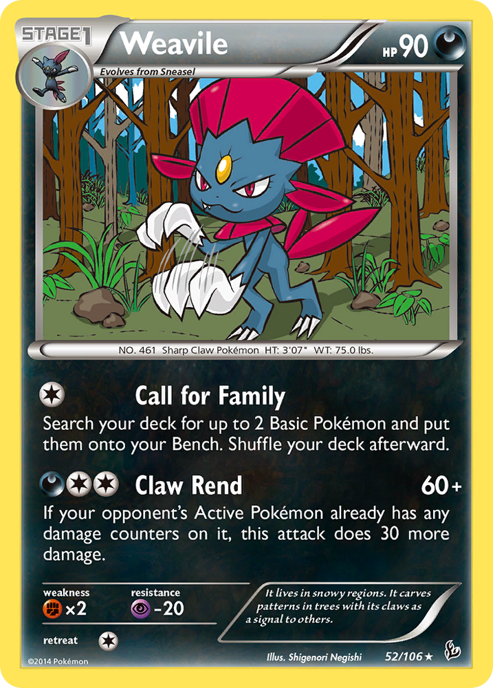 Weavile (52/106) [XY: Flashfire] Pokémon
