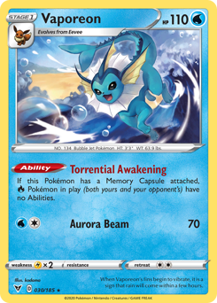 Vaporeon (030/185) [Sword & Shield: Vivid Voltage] Pokémon