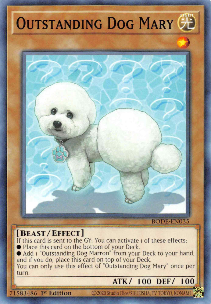 Outstanding Dog Mary [BODE-EN035] Common Yu-Gi-Oh!