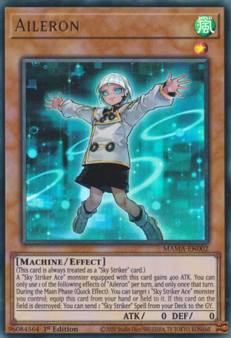 An Ultra Rare "Aileron" card from the Yugioh Set: Magnificent Mavens.