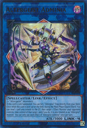  An Ultra Rare "Altergeist Adminia" card from the Yugioh Set: Duelist Nexus.