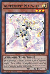  A Super Rare "Altergeist Malwisp" card from the Yugioh Set: Duelist Nexus.