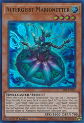 An Ultra Rare "Altergeist Marionetter" card from the Yugioh Set: Circuit Break.