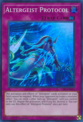  A Super Rare "Altergeist Protocol" card from the Yugioh Set: Circuit Break.