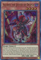 An Ultra Rare "Aluber the Jester of Despia" card from the Yugioh Set: Ghosts From the Past: The 2nd Haunting (GFP2).