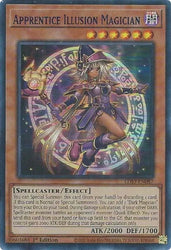 An Ultra Rare Blue "Apprentice Illusion Magician" card from the Yugioh Set: Legendary Duelists: Season 3 (LDS3).