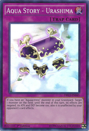 A Super Rare "Aqua Story - Urashima" card from the Yugioh Set: Dragons of Legend 2.