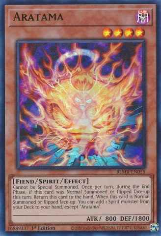 An Ultra Rare "Aratama" card from the Yugioh Set: Battles of Legend: Monstrous Revenge (BLMR).