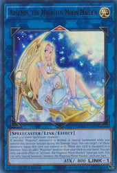An Ultra Rare "Artemis, the Magistus Moon Maiden" card from the Yugioh Set: Rarity Collection 1 