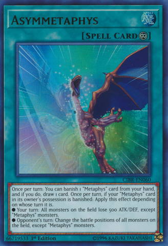  An Ultra Rare "Asymmetaphys" card from the Yugioh Set: Circuit Break.