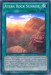  A Super Rare "Ayers Rock Sunrise" card from the Yugioh Set: Dragons of Legend.