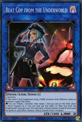 A Super Rare "Beat Cop From the Underworld" card from the Yugioh Set: Genesis Impact (GEIM).