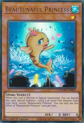 An Ultra Rare "Beautunaful Princess" card from the Yugioh Set: Magnificent Mavens.