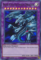 An Ultra Rare "Blue-Eyes Ultimate Dragon" card from the Yugioh Set: Speed Duel: Arena of Lost Souls