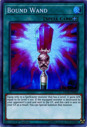  A Super Rare "Bound Wand" card from the Yugioh Set: The Infinity Chasers.