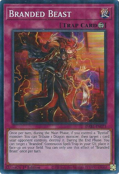 A Super Rare "Branded Beast" card from the Yugioh Set: Darkwing Blast (DABL).