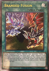 An Ultimate Rare "Branded Fusion" card from the Yugioh OTS Tournament Pack 22 (OP22).