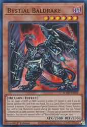 An Ultra Rare "Bystial Baldrake" card from the Yugioh Set: Battles of Legend: Monstrous Revenge.