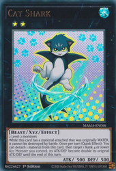 An Ultra Rare "Cat Shark" card from the Yugioh Set: Magnificent Mavens.