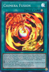  A Super Rare "Chimera Fusion" card from the Yugioh Set: Duelist Nexus.