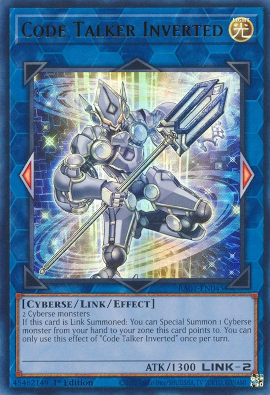 An Ultra Rare "Code Talker Inverted" card from the Yugioh Set: Rarity Collection 1 