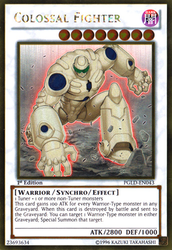 A Gold Rare "Colossal Fighter" card from the Yugioh Set: Premium Gold (PGLD).