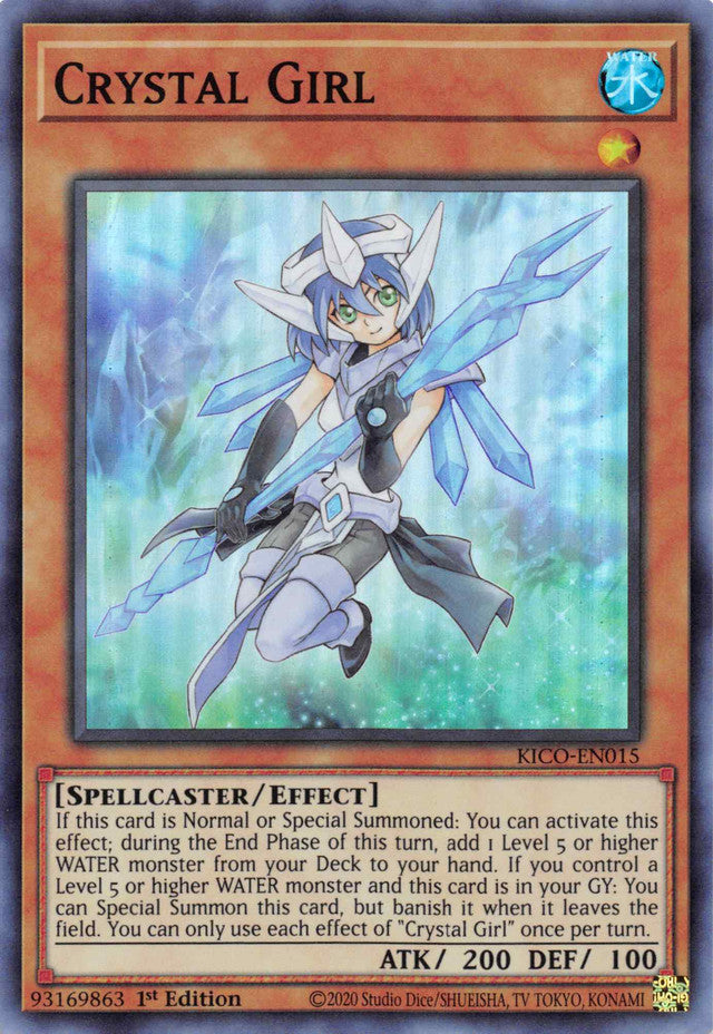 A Super Rare "Crystal Girl" card from the Yugioh Set: King's Court.