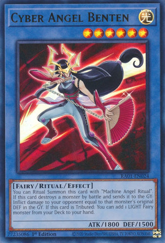 An Ultra Rare "Cyber Angel Benten" card from the Yugioh Set: Rarity Collection 1 (RA01).