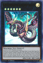 An Ultra Rare Alternate Art "Cyber Dragon Infinity" card from the Yugioh Set: Duel Overload (DUOV).