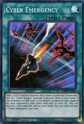 A Super Rare "Cyber Emergency" card from the Yugioh Set: Genesis Impact.