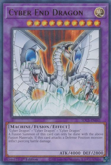  An Ultra Rare "Cyber End Dragon" card from the Yugioh Structure Deck: Cyber Strike.