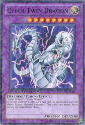 A Common Duel Terminal "Cyber Twin Dragon" card from the Yugioh Set: Duel Terminal 3.