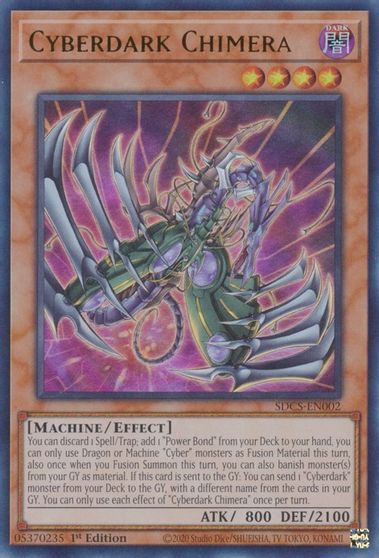  An Ultra Rare "Cyberdark Chimera" card from the Yugioh Structure Deck: Cyber Strike.