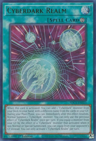  An Ultra Rare "Cyberdark Realm" card from the Yugioh Structure Deck: Cyber Strike.