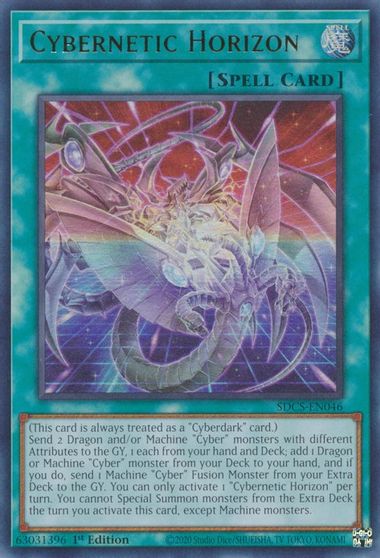  An Ultra Rare "Cybernetic Horizon" card from the Yugioh Structure Deck: Cyber Strike.