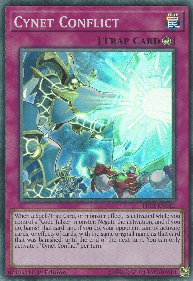 A Super Rare "Cynet Conflict" card from the Yugioh Set: Fists of the Gadgets.