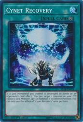 A Super Rare "Cynet Recovery" card from the Yugioh Starter Deck: Codebreaker set.