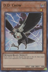 An Ultra Rare "D.D. Crow" card from the Yugioh Set: Battles of Legend: Crystal Revenge.