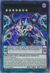 An Ultra Rare "Dark Anthelion Dragon" card from the Yugioh Set: Duel Overload (DUOV).