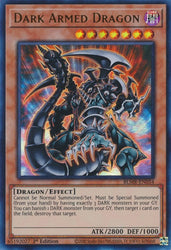 An Ultra Rare "Dark Armed Dragon" card from the Yugioh Set: Battles of Legend: Monstrous Revenge.