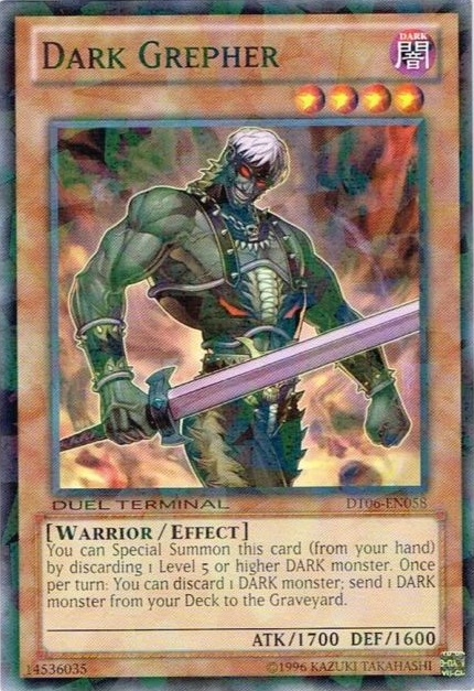 A Common Duel Terminal "Dark Grepher" card from the Yugioh Set: Duel Terminal 6.