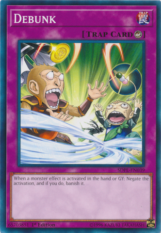 A common "Debunk" card from the Yugioh Structure Deck: Powercode Link set (SDPL).