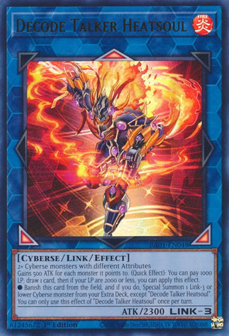 An Ultra Rare "Decode Talker Heatsoul" card from the Yugioh Set: Rarity Collection 1 