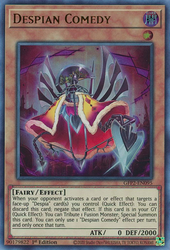  An Ultra Rare "Despian Comedy" card from the Yugioh Set: Ghosts From the Past: The 2nd Haunting (GFP2).