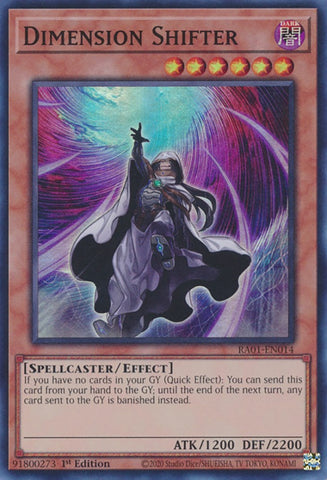 A Super Rare "Dimension Shifter" card from the Yugioh Set: Rarity Collection 1 