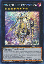 A Platinum Secret Rare "Dingirsu, the Orcust of the Evening Star" card from the Yugioh Set: Rarity Collection 1 (RA01).