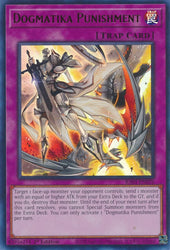 An Ultra Rare "Dogmatika Punishment" card from the Yugioh Set: Rarity Collection 1 (RA01).